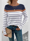 Perfee Striped Round Neck Long Sleeve T-Shirt nicholesgifts