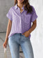Full Size Striped Button-Up Casual Shirt with Pocket Plus Size nicholesgifts