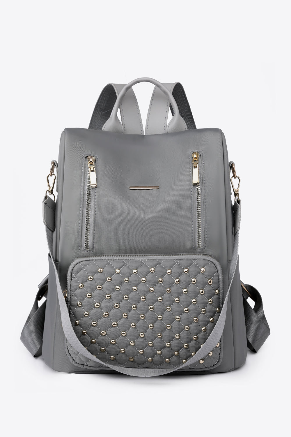 Zipper Pocket Beaded Backpack Trendsi