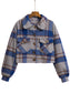 Plaid Button Front Jacket with Pockets nicholesgifts