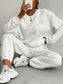 Texture Round Neck Top and Pants Set nicholesgifts