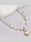 Women Bead Heart Pendant Necklace nicholesgifts