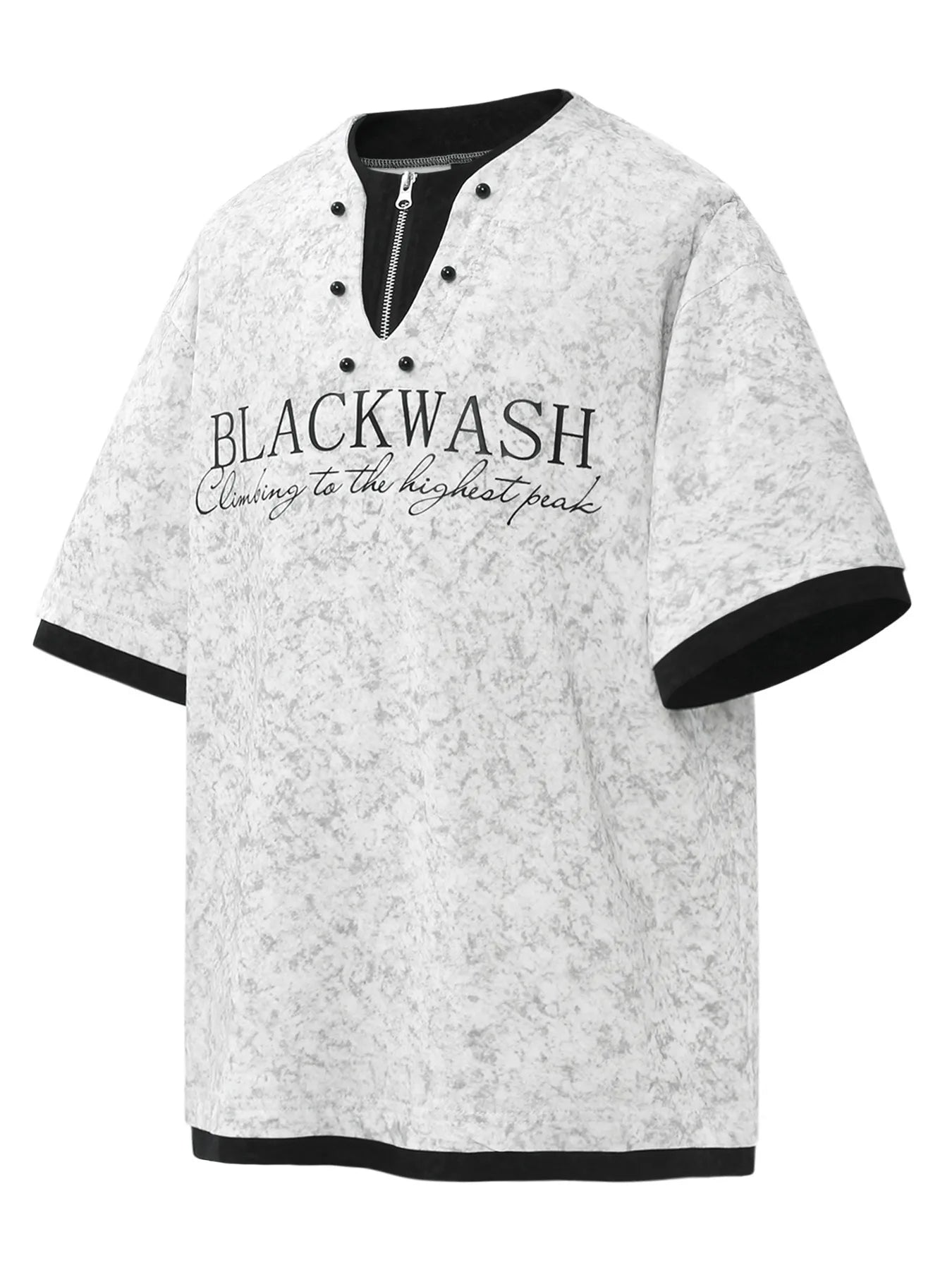Men's Letter Graphic Round Neck Short Sleeve Contrast Trim T-Shirt Trendsi