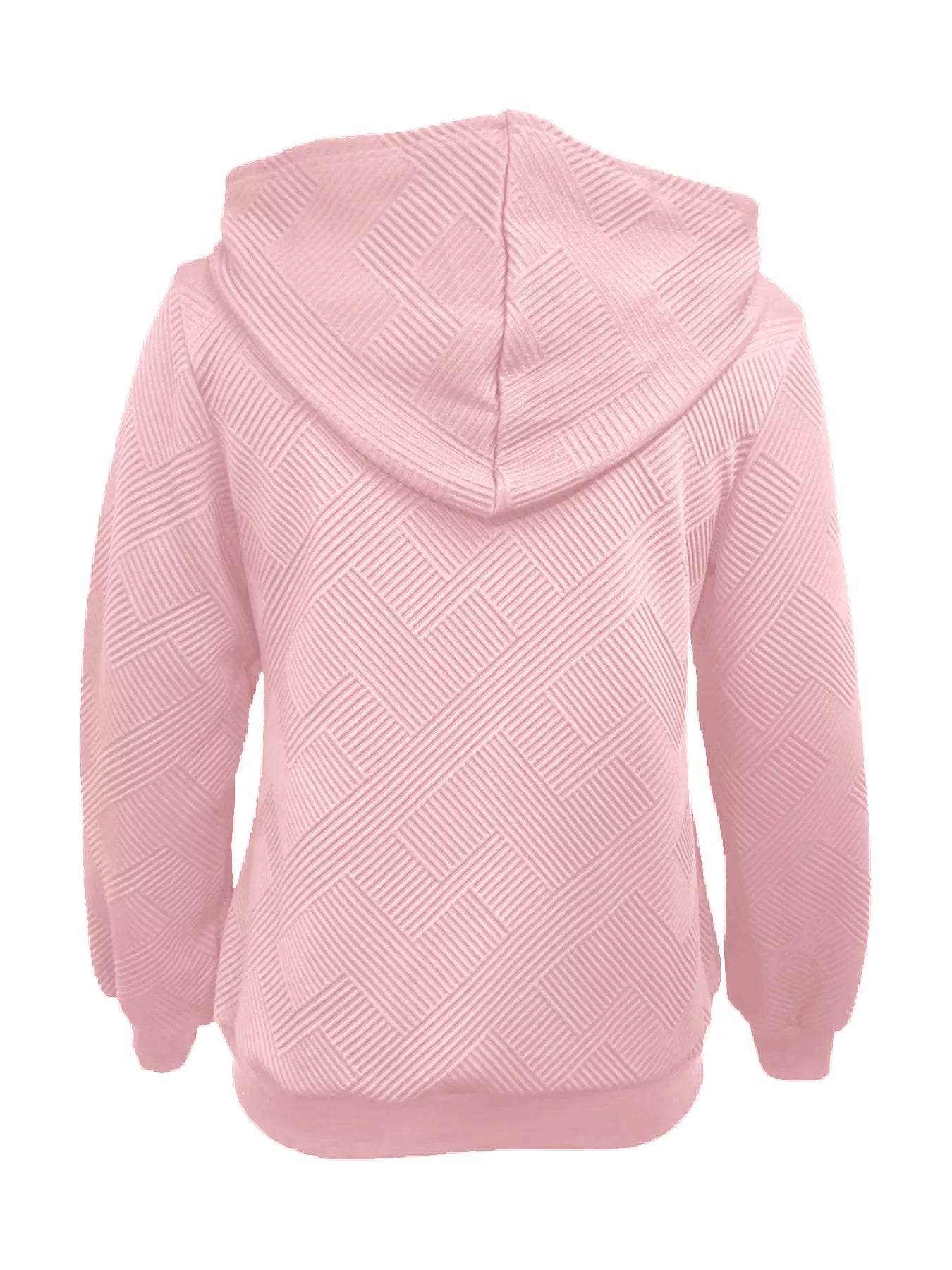 Texture Zip-Up Hoodie with Drawstring NicholesGifts
