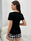 Plaid Heart Top and Shorts Lounge Set nicholesgifts
