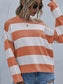 Striped Casual Long Sleeve Knit Top nicholesgifts