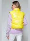 Snobbish Zip Up Turtleneck Shiny Quilted Vest nicholesgifts