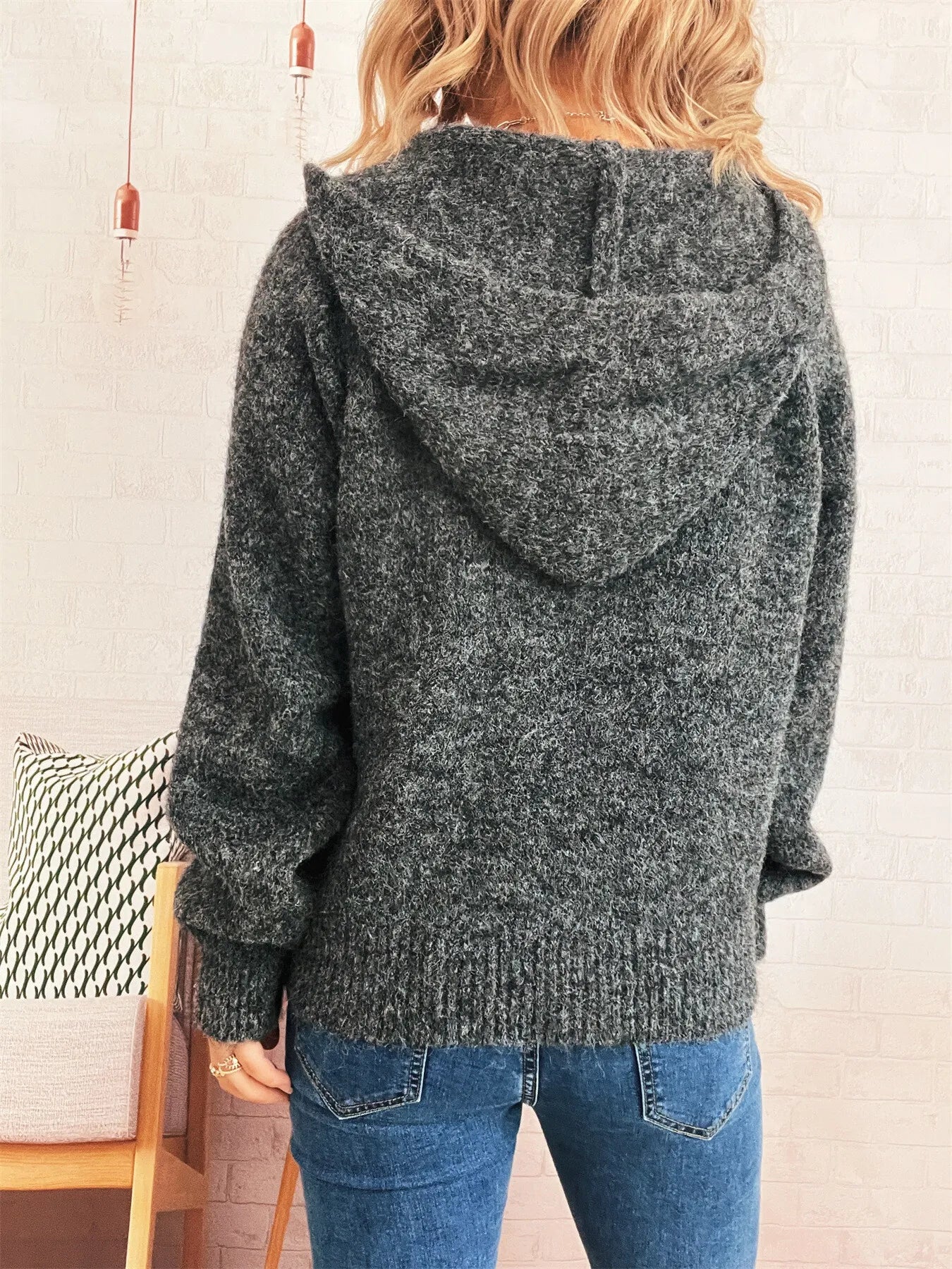 Quarter Zip Ribbed Hem Sweater