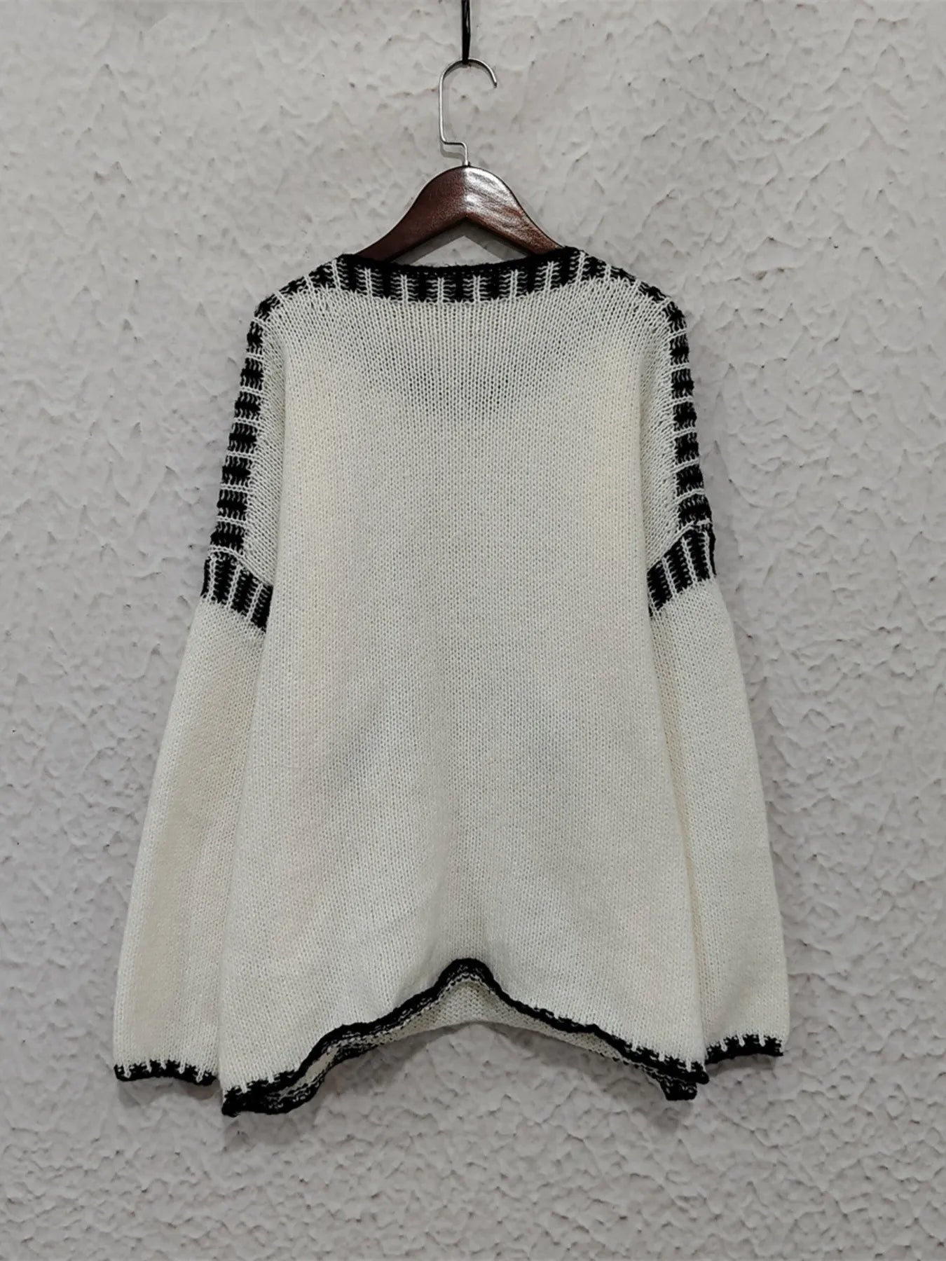 Contrast Trim Oversized Sweater