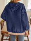 Lovelet Drawstring Striped Long Sleeve Hoodie Trendsi