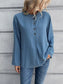 Ivy Lane Half Button Long Sleeve Blouse nicholesgifts