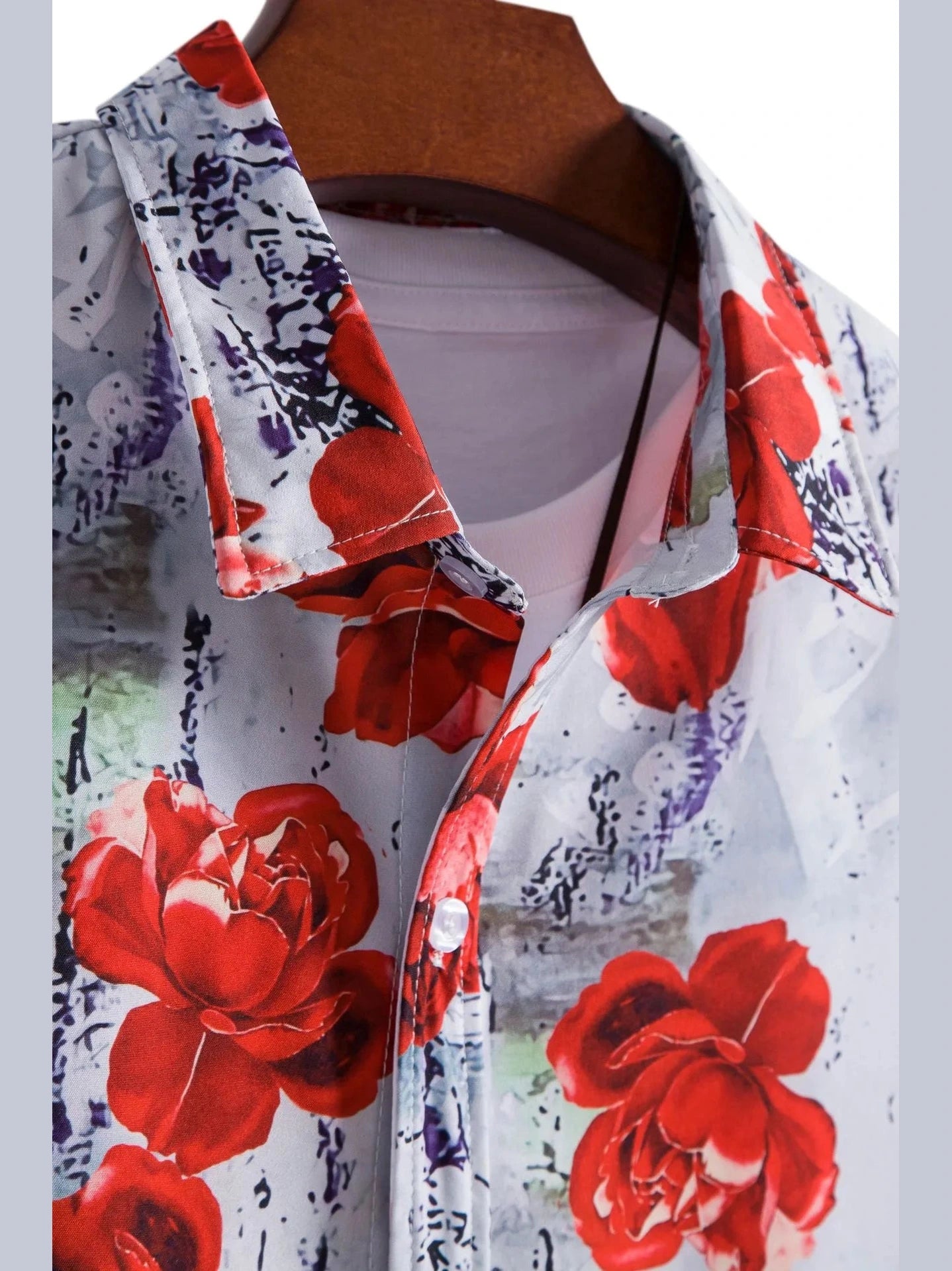 Men's Floral Print Short Sleeve Shirt Trendsi