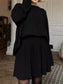 Round Neck Top and Pleated Skirt Sweater Set nicholesgifts