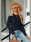 Dropped Shoulder Long Sleeve Blouse nicholesgifts