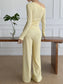 One Shoulder Long Sleeve Top and Pants Set nicholesgifts