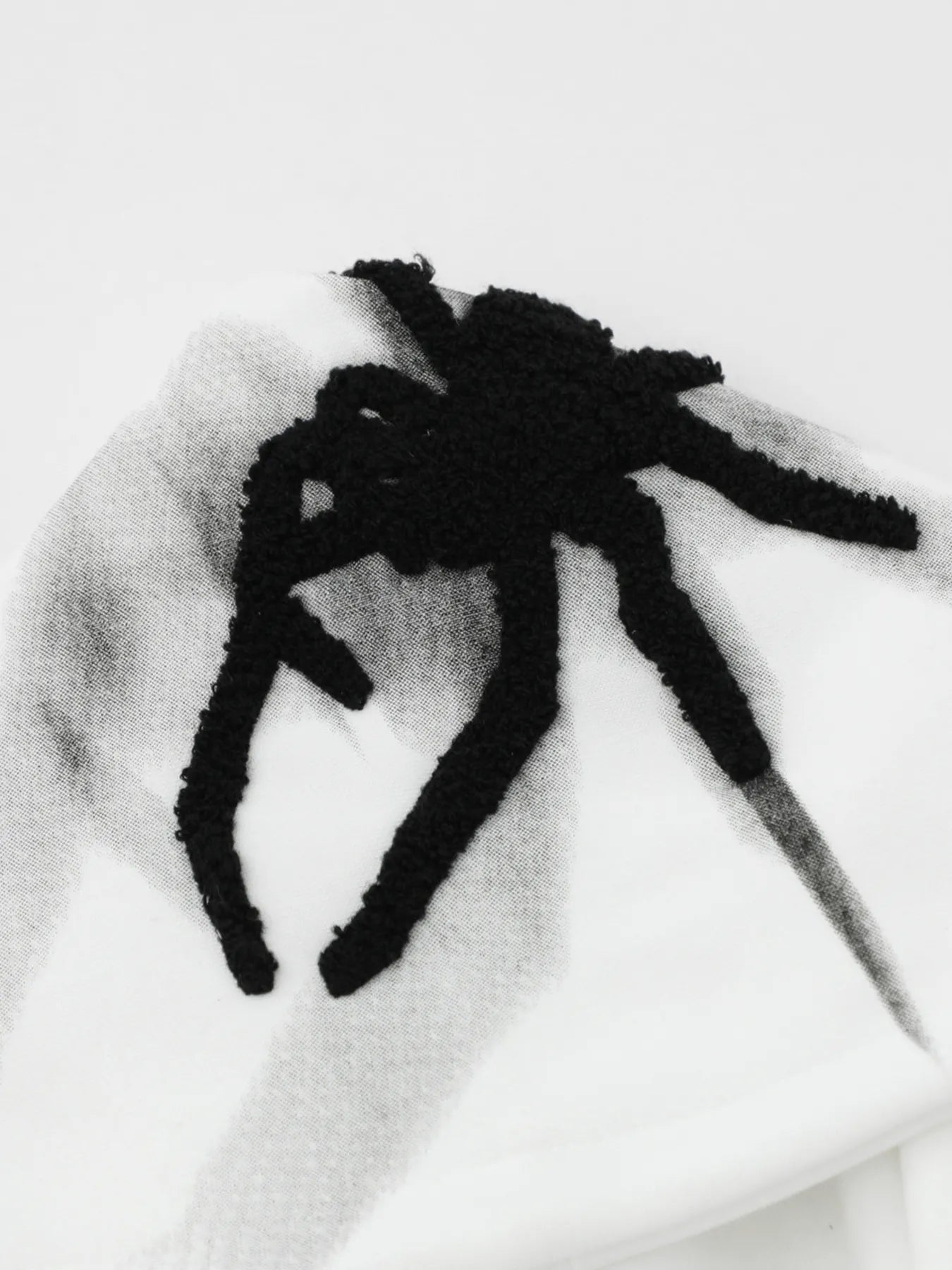 Men's Spider Graphic Oversized Hoodie with Side Button Details