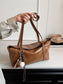 Solid Color Leather Shoulder Bag nicholesgifts