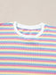 Striped Round Neck Short Sleeve Top and Pants Set nicholesgifts