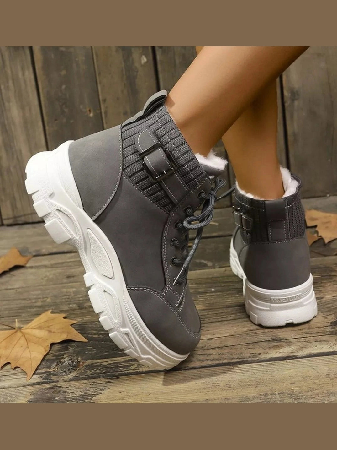 Plush Lining Lace Up Boots nicholesgifts