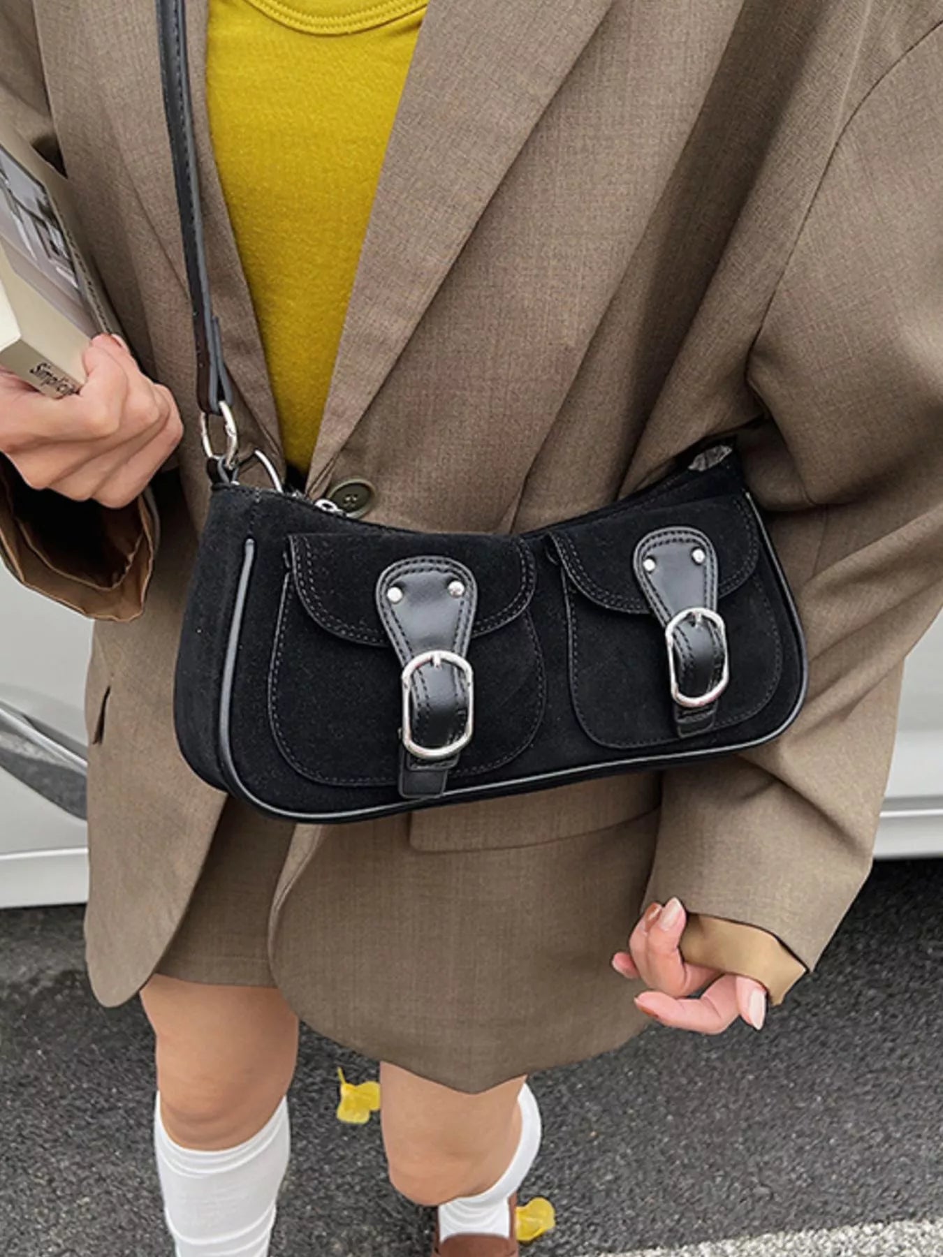 Buckle Decor Shoulder Bag nicholesgifts