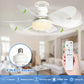 Compact 20.5" Remote-Controlled Socket Fan Light with LED - Perfect for Kitchen, Bedroom, and Small Rooms!