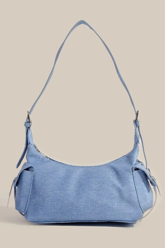 Fame Braided Accent Double Pocket Shoulder Bag Trendsi