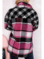 Women Pocketed Plaid Collared Neck Long Sleeve Shacket nicholesgifts