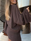 Ribbed Knit Long Sleeve Top and Skirt Sweater Set nicholesgifts
