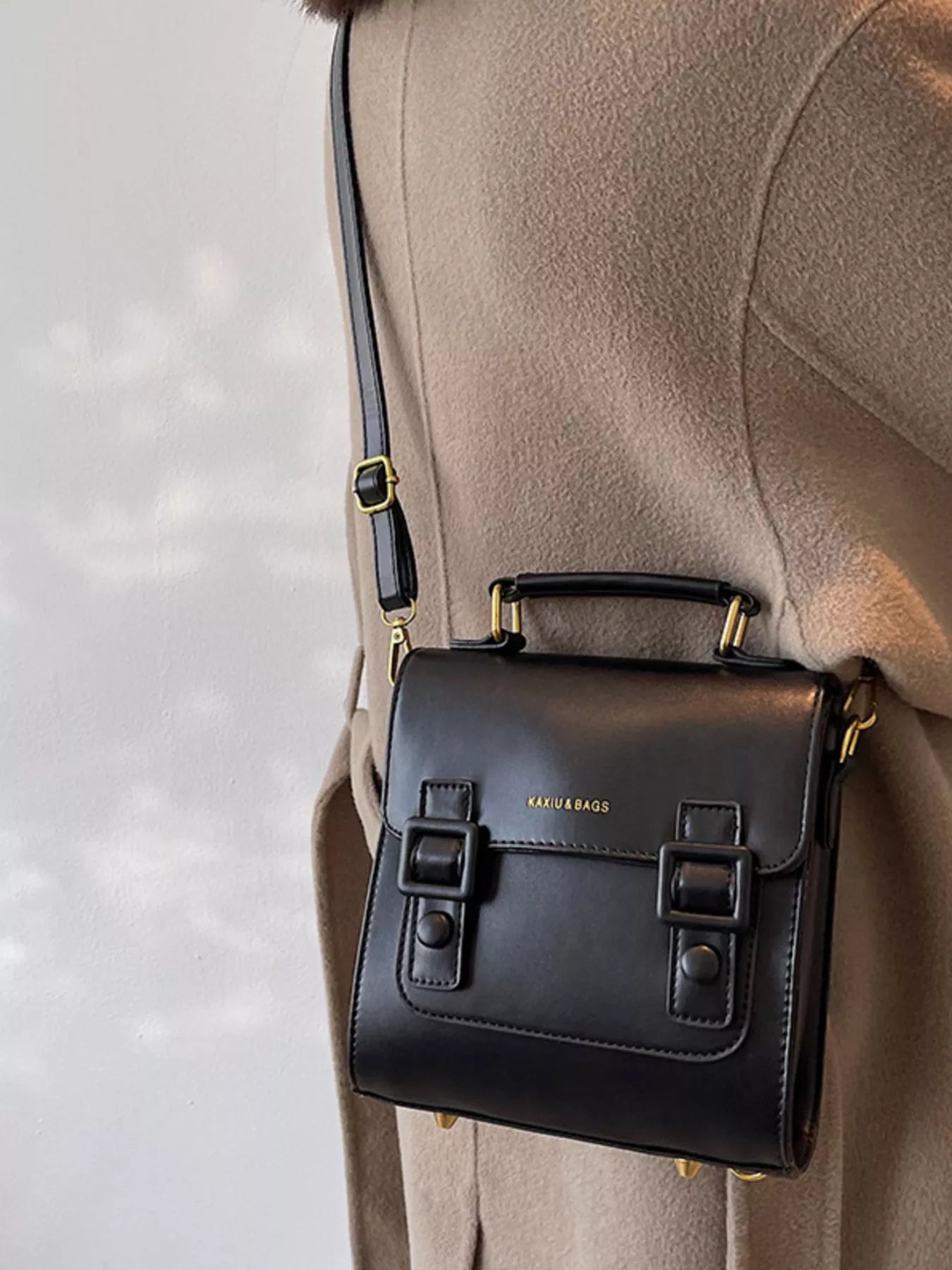 Double Buckle Square Backpack Bag nicholesgifts