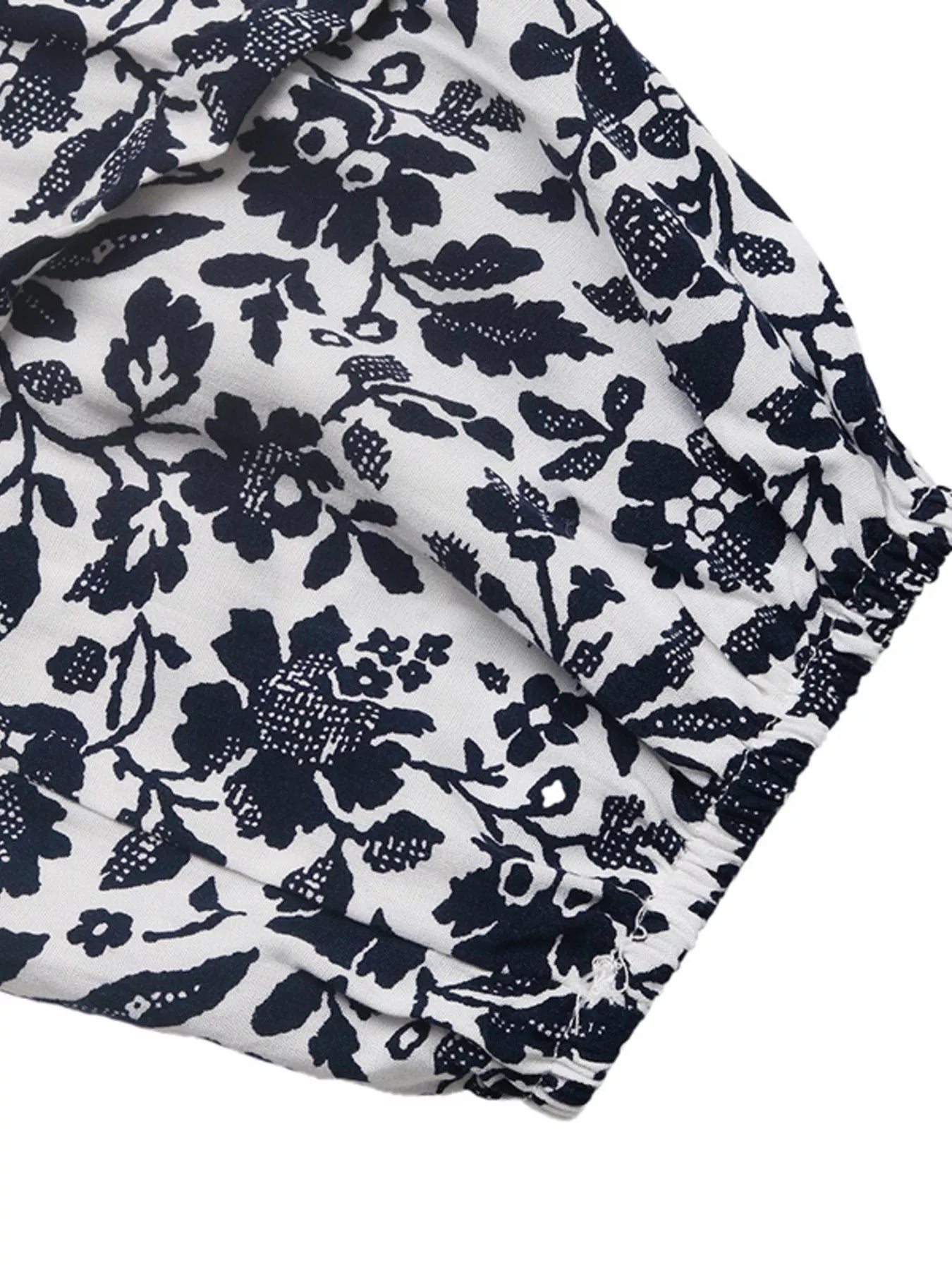 Printed Tie Neck Long Sleeve Blouse NicholesGifts
