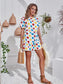 Tied Frill Short Sleeve Mini Dress nicholesgifts
