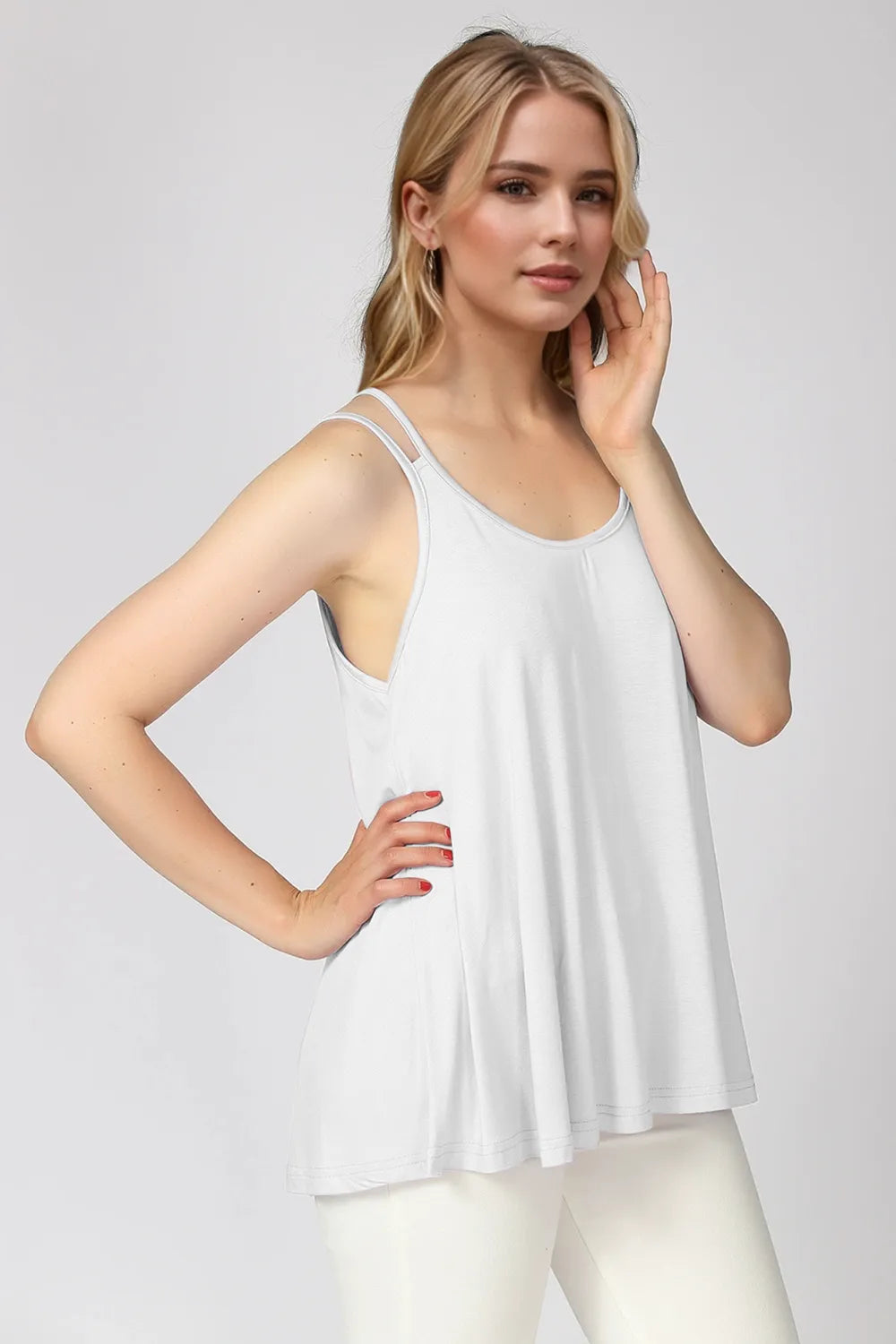 Basic Bae Bamboo Scoop Neck Double Spaghetti Straps Cami NicholesGifts