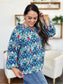 Women Double Take Full Size Printed Balloon Sleeve Blouse nicholesgifts