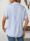 Mandy Pocketed Striped Collared Neck Short Sleeve Shirt nicholesgifts