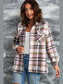 Plaid Button Front Shirt Jacket with Breast Pockets nicholesgifts