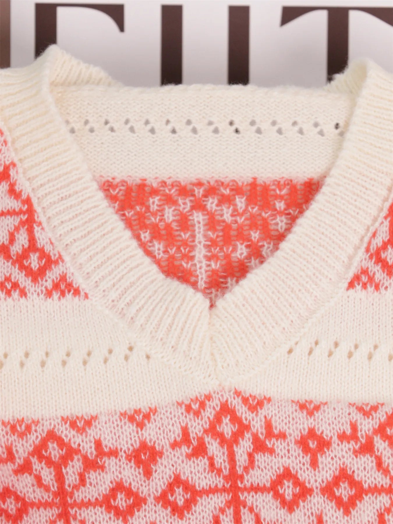 Contrast Ribbed hem Long Sleeve Sweater