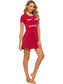 Graphic Round Neck Short Sleeve Lounge Dress nicholesgifts