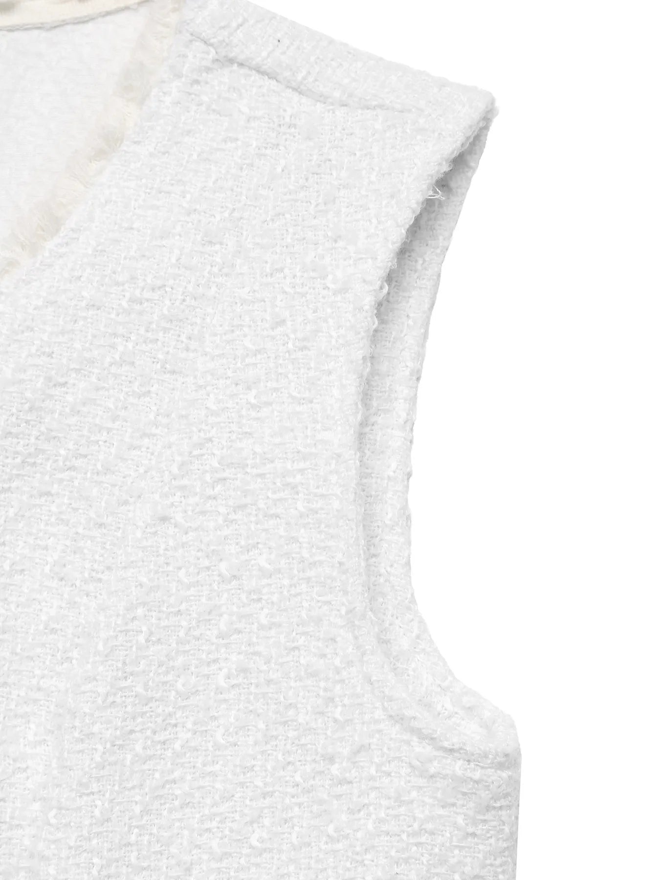 Textured Button-Front Vest with Raw Edge nicholesgifts