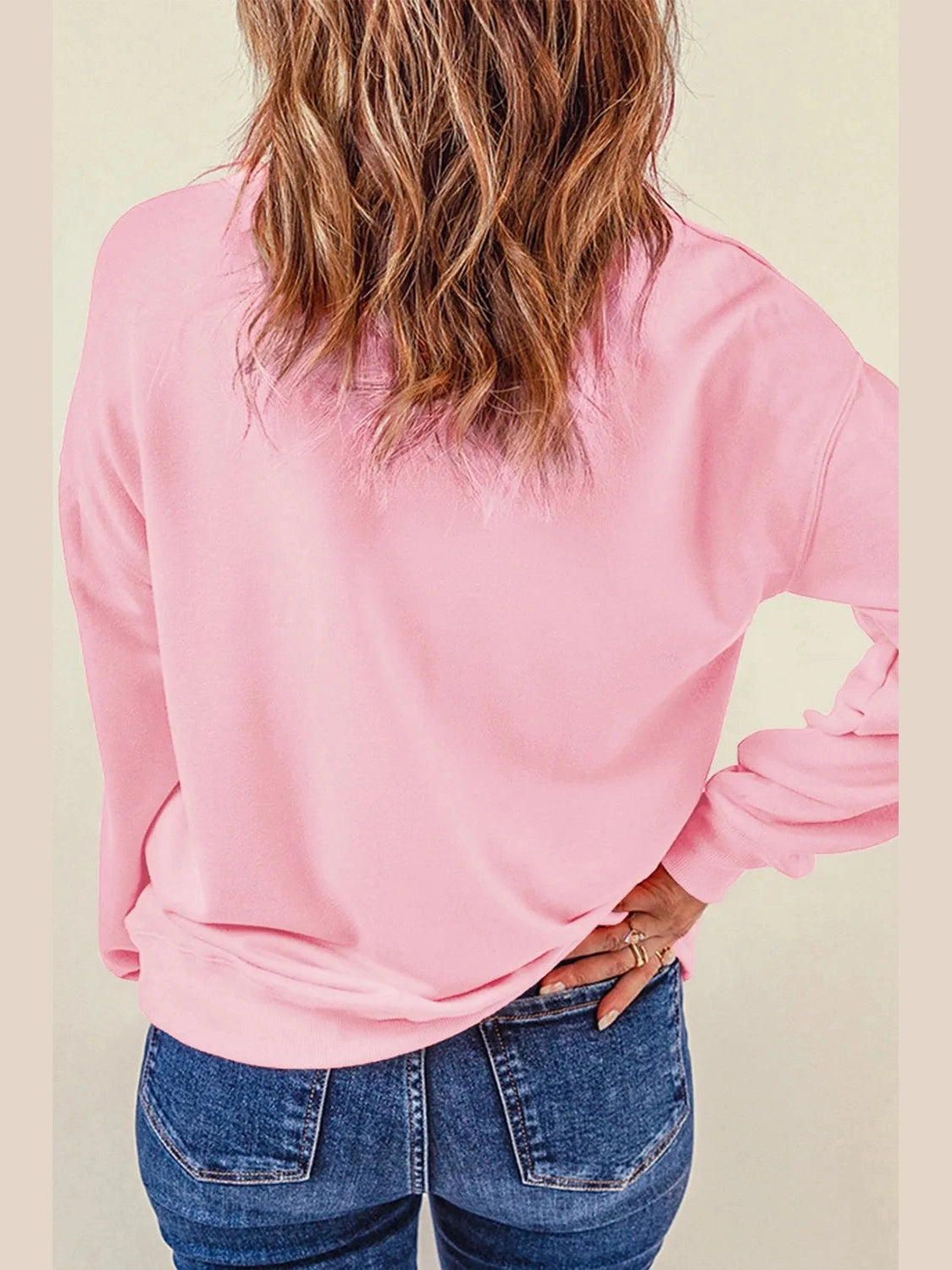 Floral Bunny Round Neck Long Sleeve Sweatshirt nicholesgifts