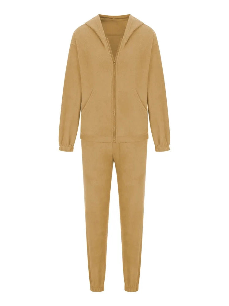 Zip Up Long Sleeve Hoodie and Joggers Set nicholesgifts