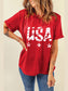 USA Round Neck Short Sleeve T-Shirt nicholesgifts