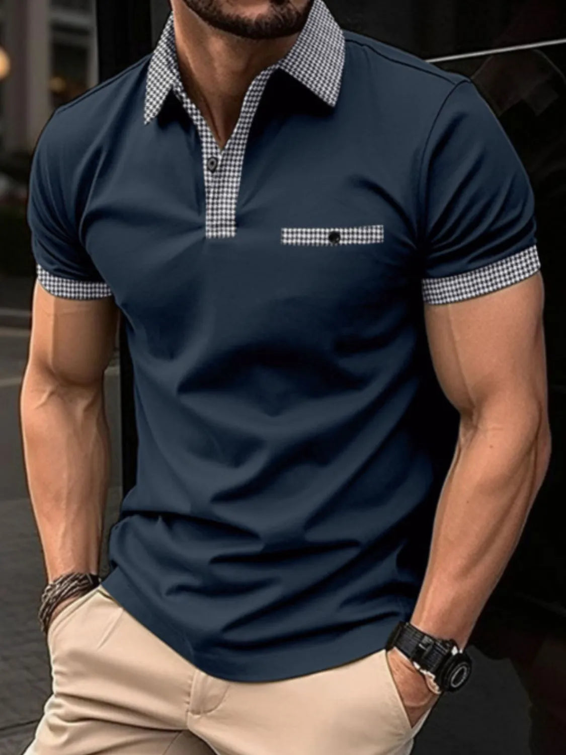 Men's Full Size Collared Neck Short Sleeve Polo Plus Size NicholesGifts