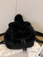 Fuzzy Plush Drawstring Backpack Bag nicholesgifts