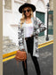 Angel Wings Pocketed Geometric Open Front Dropped Shoulder Cardigan nicholesgifts
