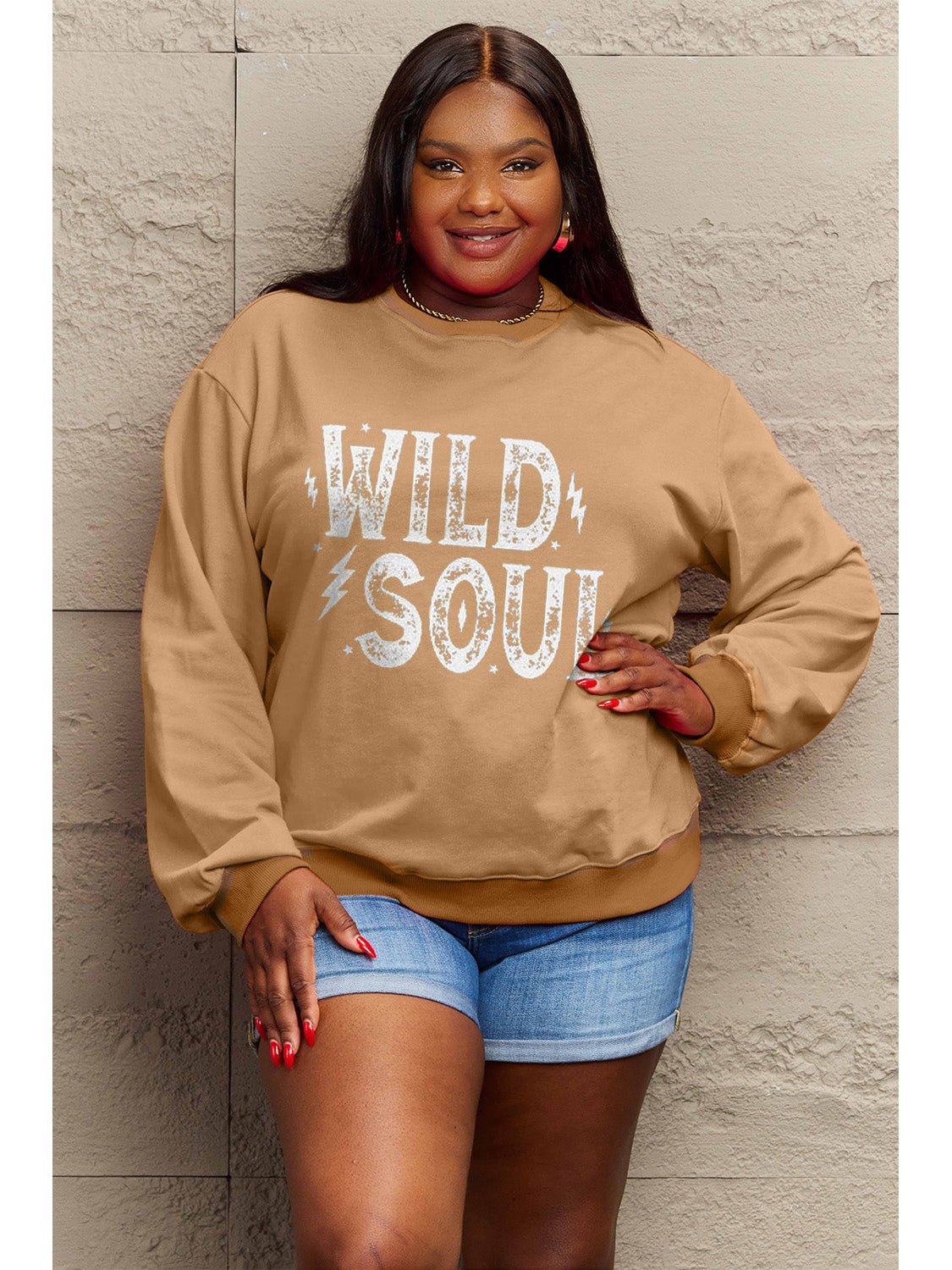 Simply Love Full Size WILD SOUL Graphic Sweatshirt nicholesgifts