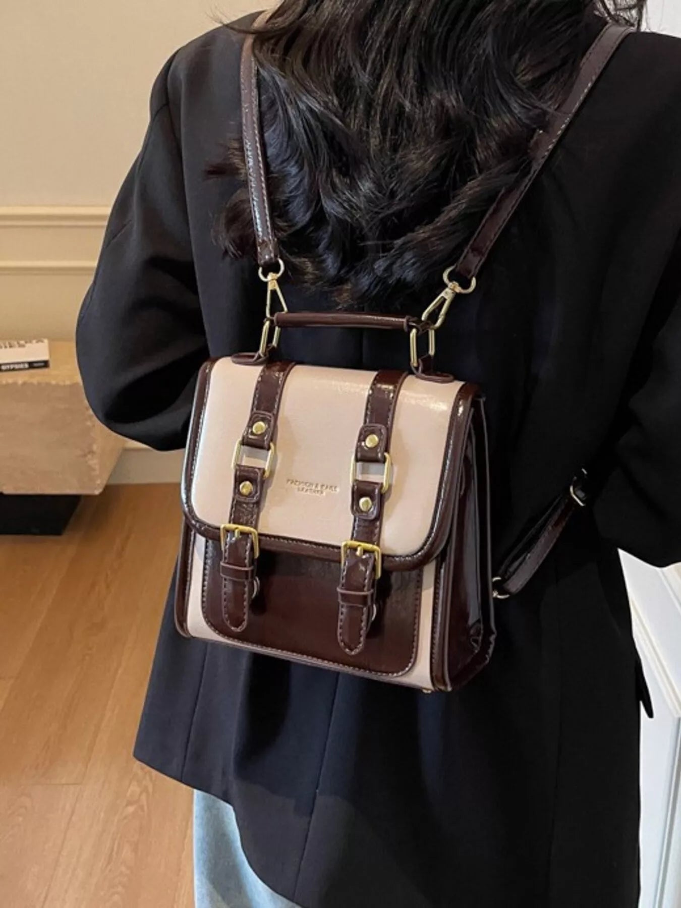 Vintage Style Buckle Backpack Bag nicholesgifts