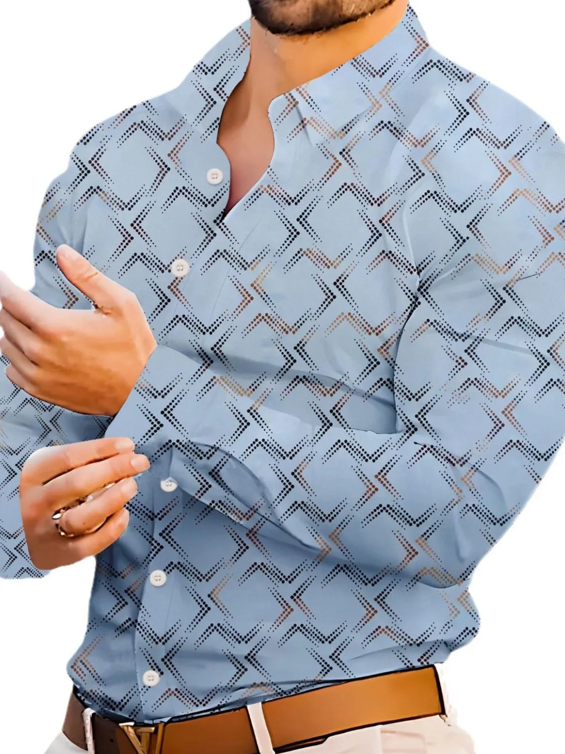 Men's Full Size Button Up Long Sleeve Shirt Plus Size NicholesGifts