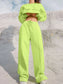 Round Neck Long Sleeve Top and Elastic Waist Pants Set nicholesgifts