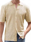Men's Full Size Openwork Button Down Short Sleeve Shirt Plus Size nicholesgifts