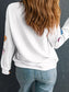 Women Halloween Pumpkin Lantern Sequin Patched Sweatshirt nicholesgifts